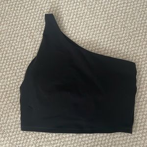 One shoulder cropped workout top/ sports bra